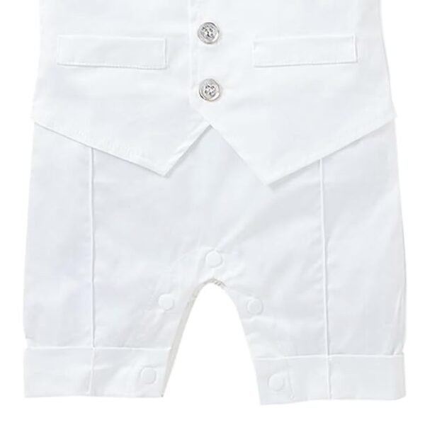 boys clamor white solid rompers