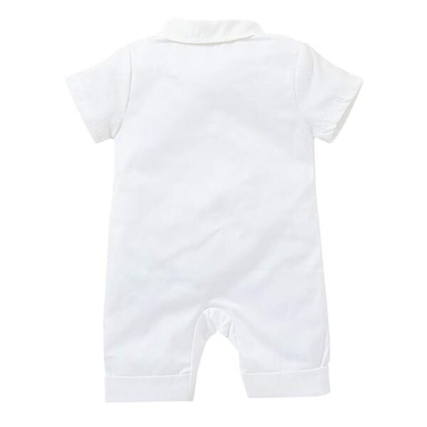 boys clamor white solid rompers