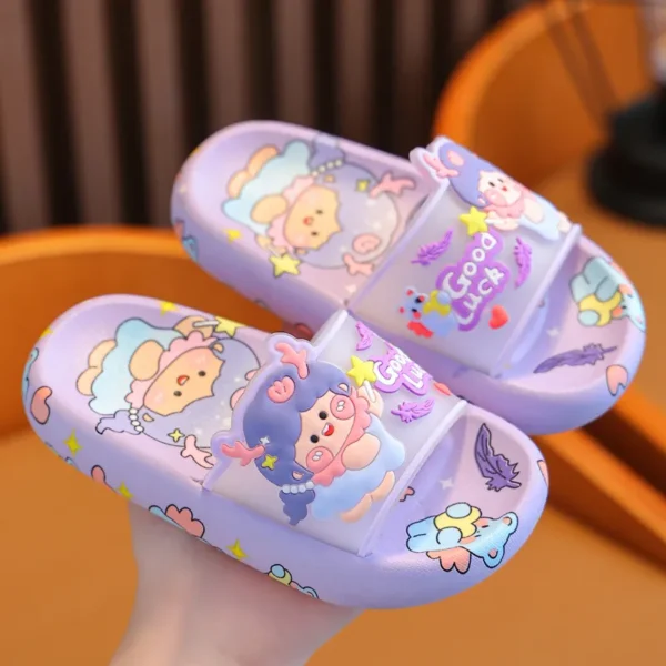 Kids Fashion Girls Casual Cute Cartoon Soft Bottom Non-Slip Slippers Shoes