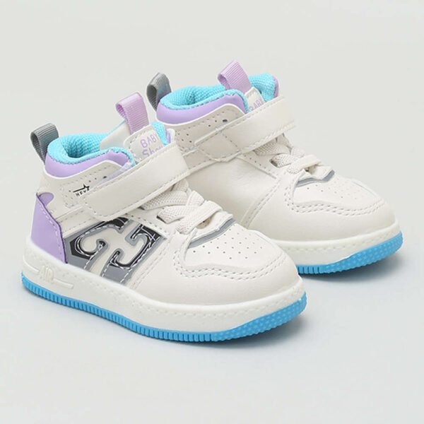 Girls Purple Applique Solid Sneakers