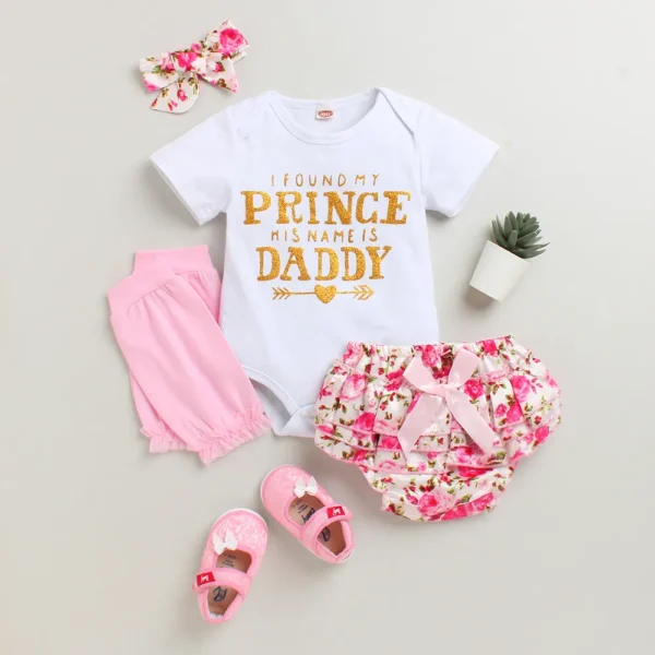 Girls Cotton and Polyester Text Print Onesie And Skirt Set with Headband in White Color