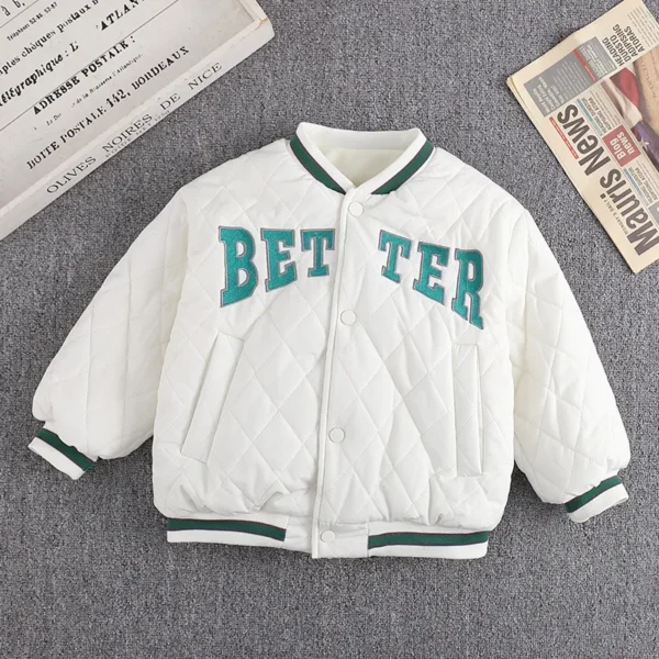 BETTER text White quilted Winter Jacket
