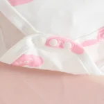 Heart Print Baby Romper & Dungaree Set with Matching Headband – Full-Sleeve White Outfit - Image 3