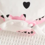 Kitty Print Baby Romper & Dungaree Set with Matching Headband – Full-Sleeve White Outfit - Image 5