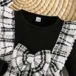 Black & White Checkered Full-Sleeve Baby Dress with Matching Hat up to 3-4Y - Image 3