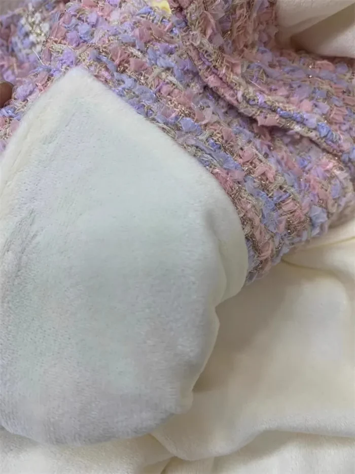 Pink Plaid jacket and off white frock dress set - Image 6