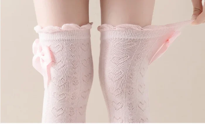 Elegant Bow Embellished Long socks-Free Size 3-10Y - Image 5
