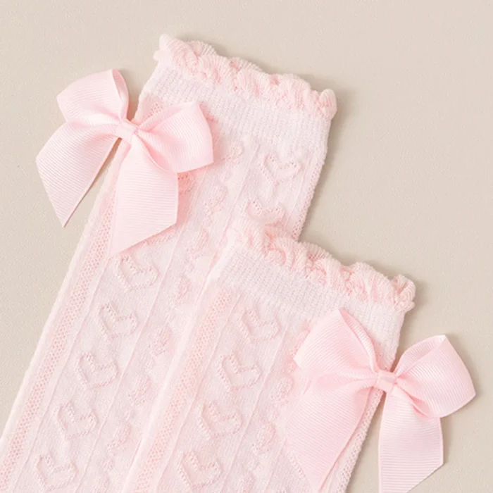 Elegant Bow Embellished Long socks-Free Size 3-10Y - Image 4