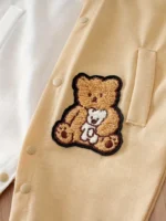 Text and cartoon Print Full Sleeves White and Beige Romper - baseball - Image 10