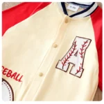 Boys Baseball Beige and red Full Sleeves Romper - Image 7