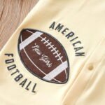 Boys Rugby Beige and Brown Full Sleeves Romper - Image 3