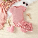 Girls Stylish Frill Bloomer Skirt with Romper - Set dress for infants - Image 2