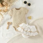 Girls Stylish Frill Bloomer Skirt with Romper - Set dress for infants