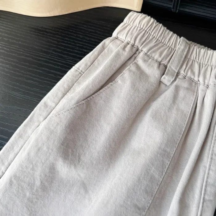 Korean Style Casual Cool Baggy Wide Leg Quarter Cargo Pants for Boys - Image 2