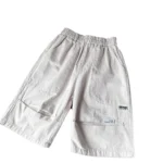 Korean Style Casual Cool Baggy Wide Leg Quarter Cargo Pants for Boys - Image 8