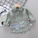 Boys Crocodile Print Check Full-Sleeve Shirt for Kids - Image 3