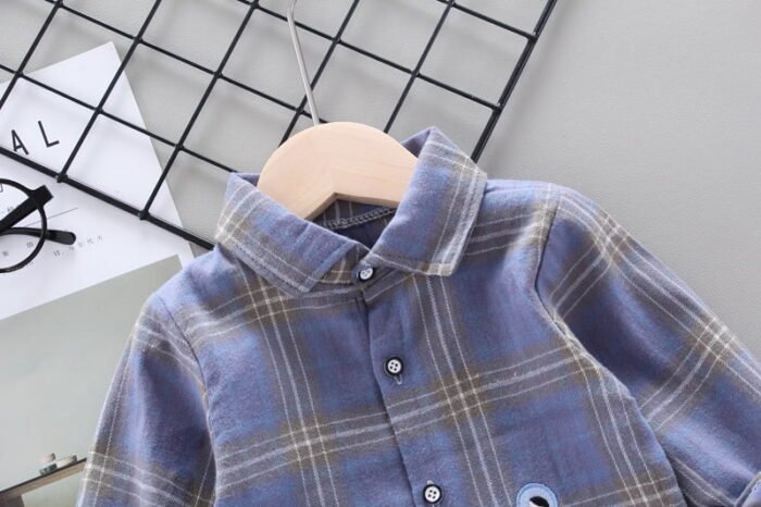 Boys Crocodile Print Check Full-Sleeve Shirt for Kids - Image 9