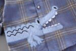 Boys Crocodile Print Check Full-Sleeve Shirt for Kids - Image 7