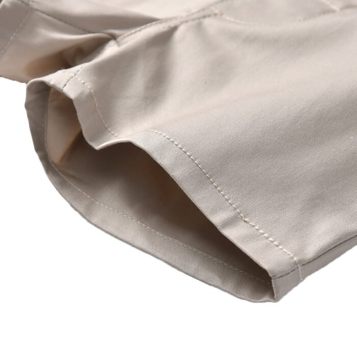 Boys Formal Stripe Shirt and Beige Shorts with bow and suspender belt set - Formal Set for boys - Image 2