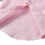 Boys Formal Stripe Shirt and Beige Shorts with bow and suspender belt set - Formal Set for boys - Image 4