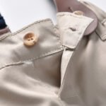 Boys Formal Stripe Shirt and Beige Shorts with bow and suspender belt set - Formal Set for boys - Image 5