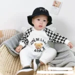 Boys Text and Puppy print pattern full sleeves white romper - Onesie for boys - Image 3
