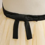 Girls Classy Sleeveless Black Bordered Beige Party Dress Frock Gown - Image 4