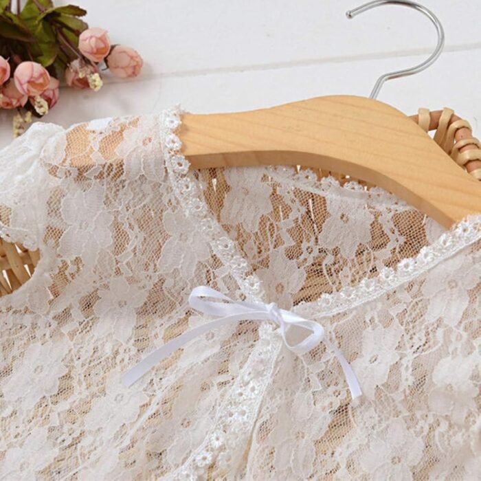 Elegant Sheer Sleeveless White Shrug for Girls – Soft & Lightweight - Image 4