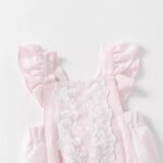 Baby Girls Pink Lace Romper Onesie - Image 4