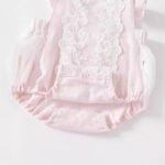 Baby Girls Pink Lace Romper Onesie - Image 2