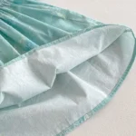 Cotton White Collar Floral print Blue Romper with matching head band - Image 7