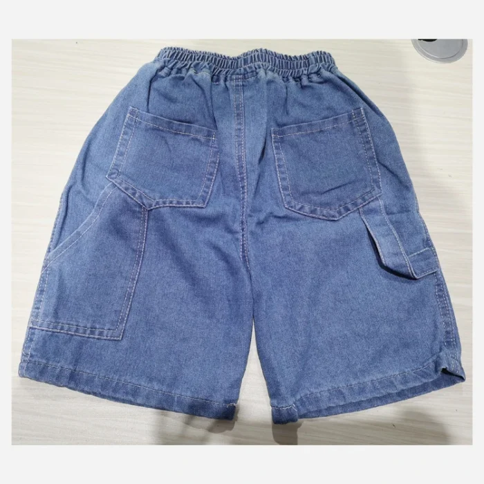 Boys Stylish and cool Strap in pocket Blue denim shorts - Image 8