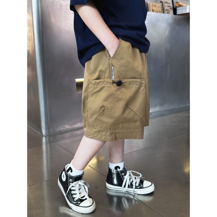Cool Boys Stylish Dark Beige Cargo Short Pants Shorts - Image 3