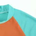 Kids Swim wear Shark Print Green Orange Swimsuit with swimming cap - Image 4