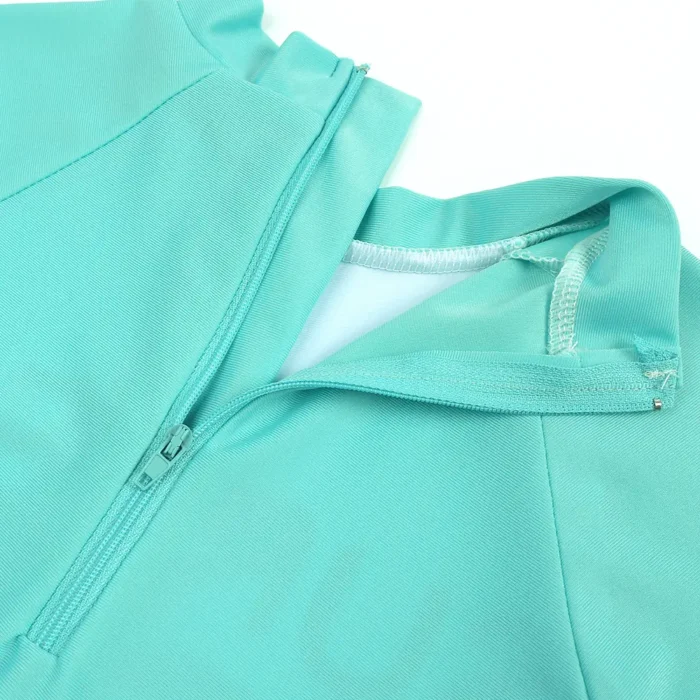 Kids Swim wear Shark Print Green Orange Swimsuit with swimming cap - Image 3