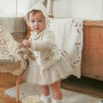 Off-White Lace Full-Sleeve Cardigan for Girls | Kids light Winter Wear - Image 4