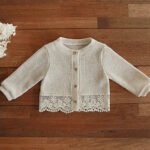 Off-White Lace Full-Sleeve Cardigan for Girls | Kids light Winter Wear