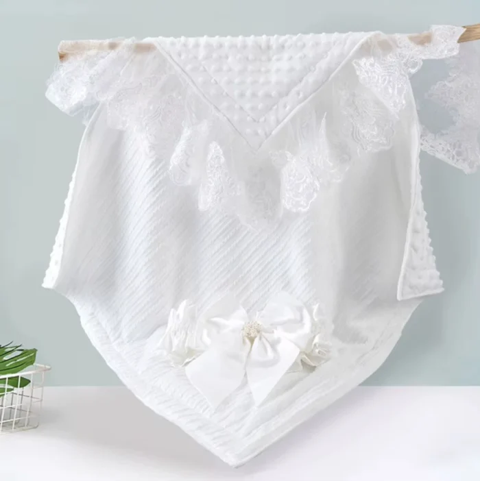 Exclusive wrap Big Bow Sash Infant Swaddles - White - Image 3