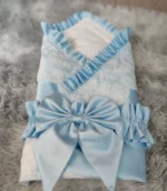Exclusive wrap Big Bow Sash Infant Swaddles - Blue - Image 2