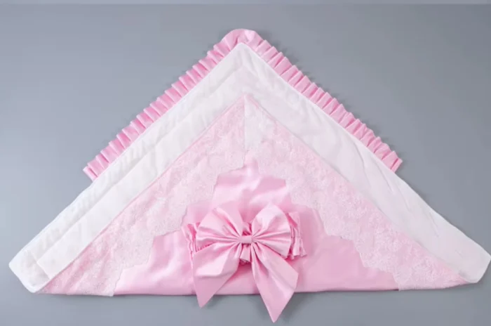 Exclusive wrap Big Bow Sash Infant Swaddles - Pink - Image 2