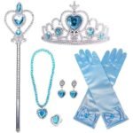 Elsa & Anna Princess Dress-Up Accessories Set for Girls – Gloves, Wand, Crown, Tiara, Ring & Necklace