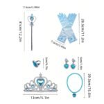 Elsa & Anna Princess Dress-Up Accessories Set for Girls – Gloves, Wand, Crown, Tiara, Ring & Necklace - Image 2