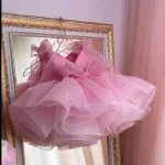 Children's Birthday Princess Dress Pearls Sleeveless Puffy Ball Gown