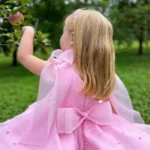 Children's Birthday Princess Dress Pearls Sleeveless Puffy Ball Gown - Image 5