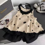 New Gen Girls' Summer Boutique Polka Dot Top and Shorts Outfit - Image 3