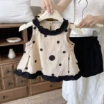 New Gen Girls' Summer Boutique Polka Dot Top and Shorts Outfit