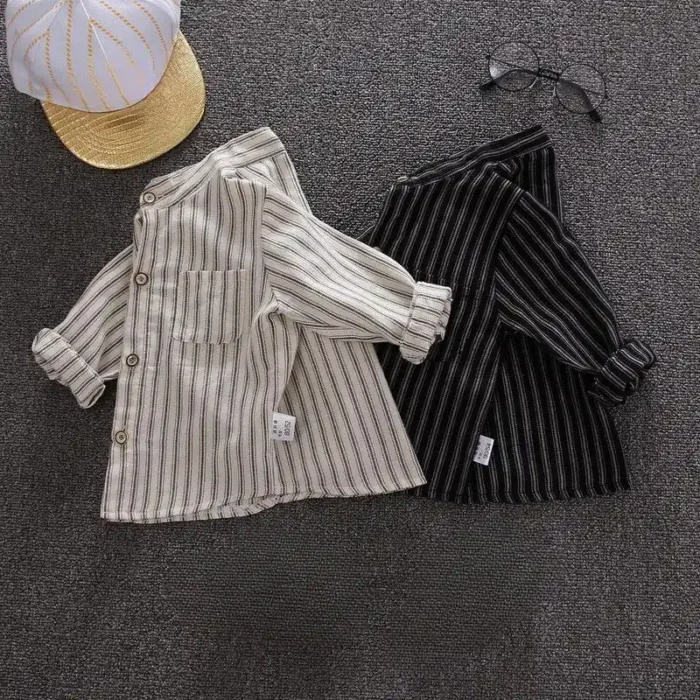 Boys' Classic Stripe Long Sleeve Shirt – Soft Cotton - Image 5