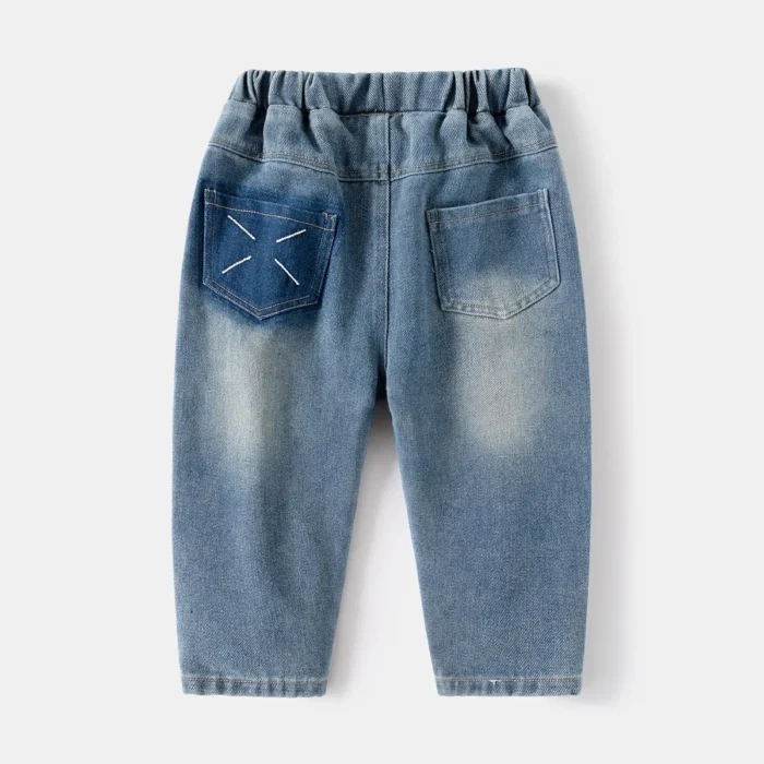 Boys' Baggy Denim Jeans – Comfortable Fit Pants-Blue - Image 3