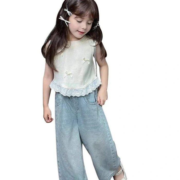 Baby Girls' Sleeveless Lace Bow Vest Top – Summer Boutique Style - Image 6