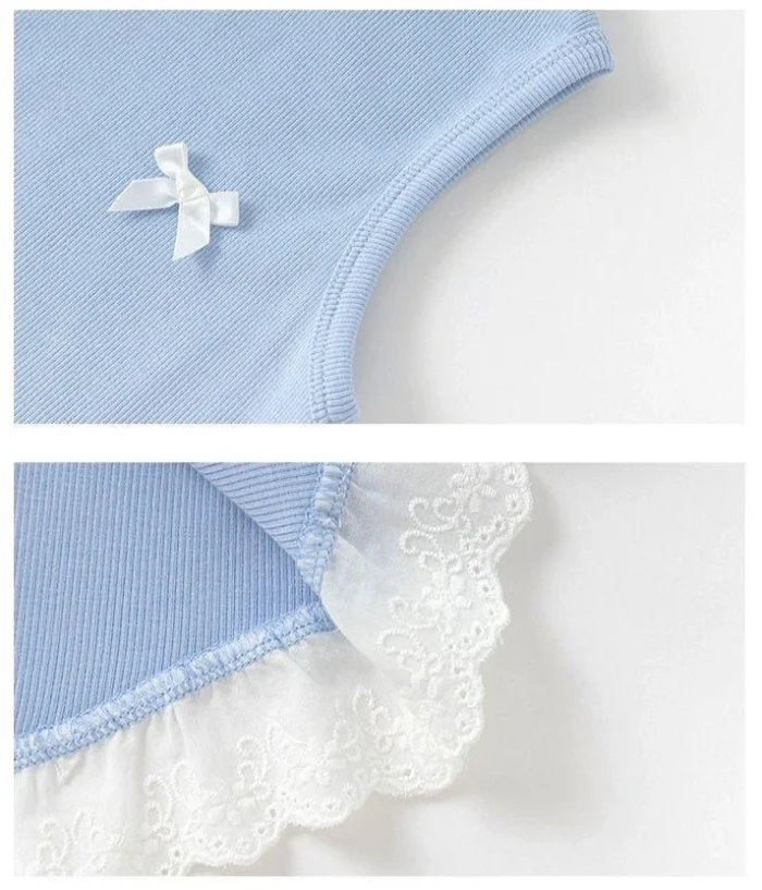 Baby Girls' Sleeveless Lace Bow Vest Top – Summer Boutique Style - Image 5